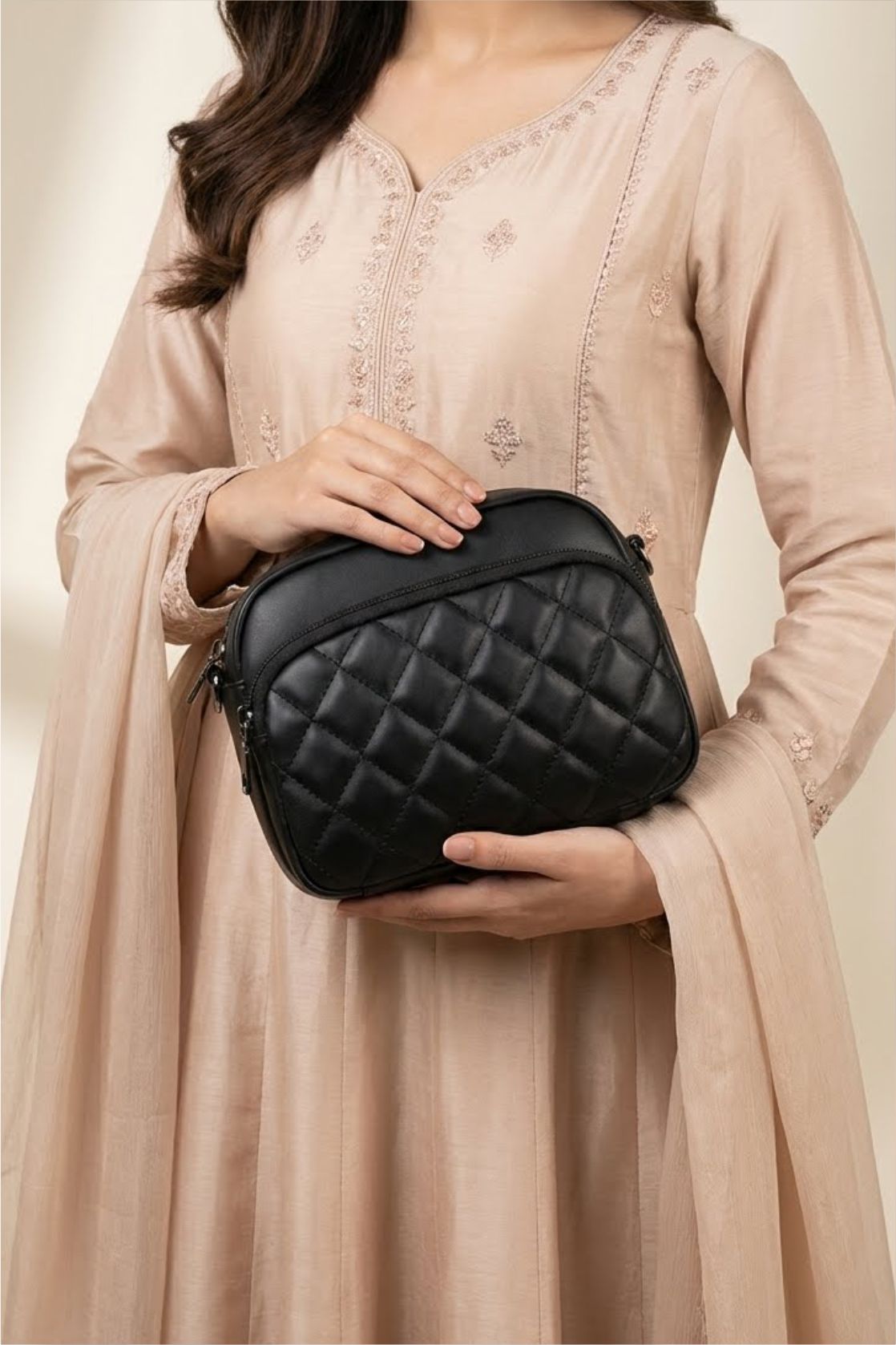 Zari Bella 3-Zipper Crossbody Bag – Smart & Elegant Everyday Essential