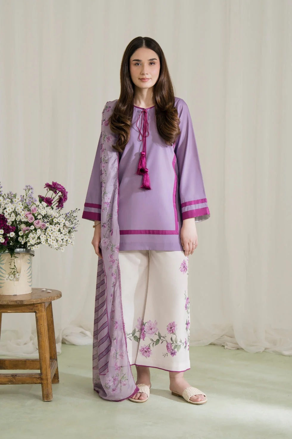 Zari Bella Solea 3Pc Khaddar Silk Winter Ensemble
