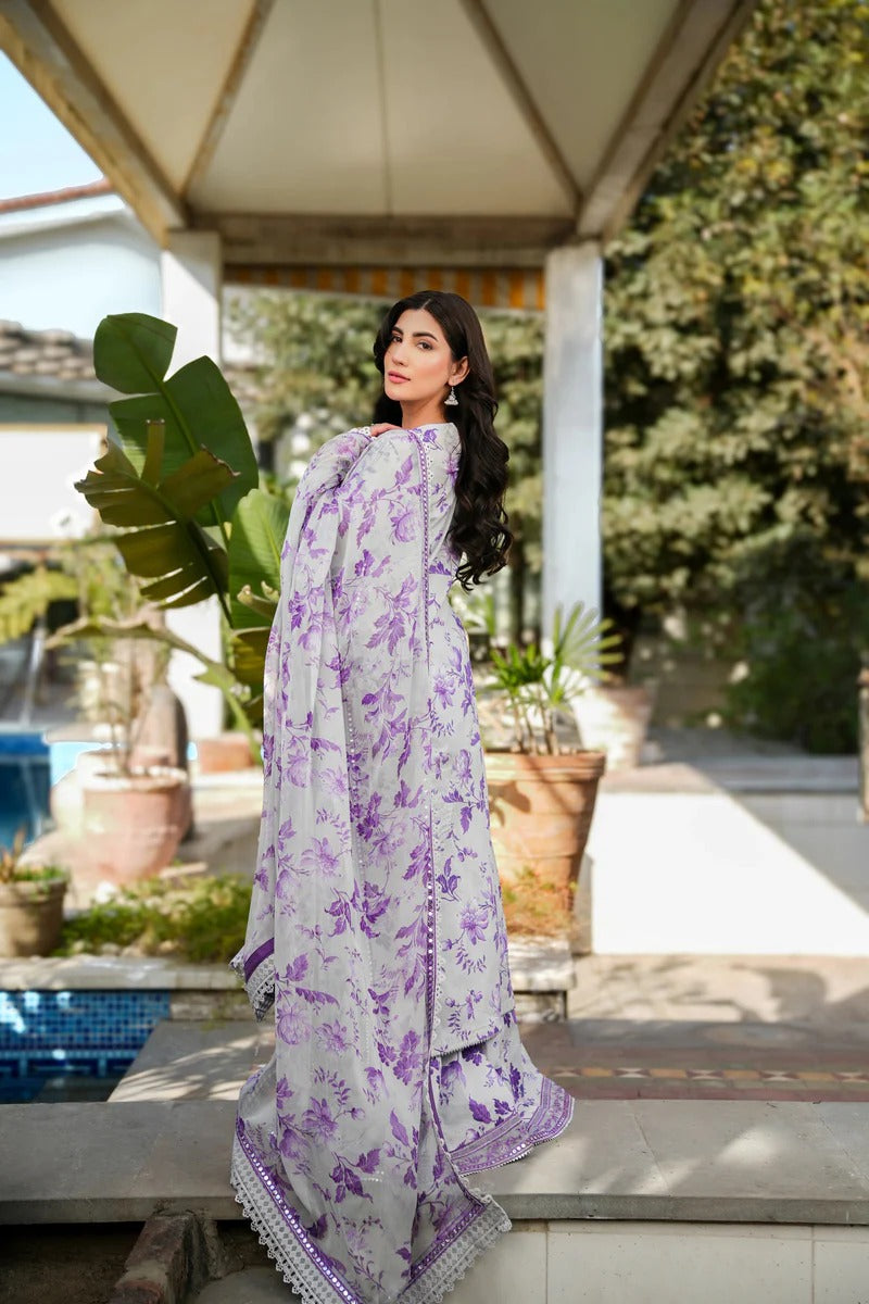 Zari Bella Floral Embroidered 3Pc Lawn Suit