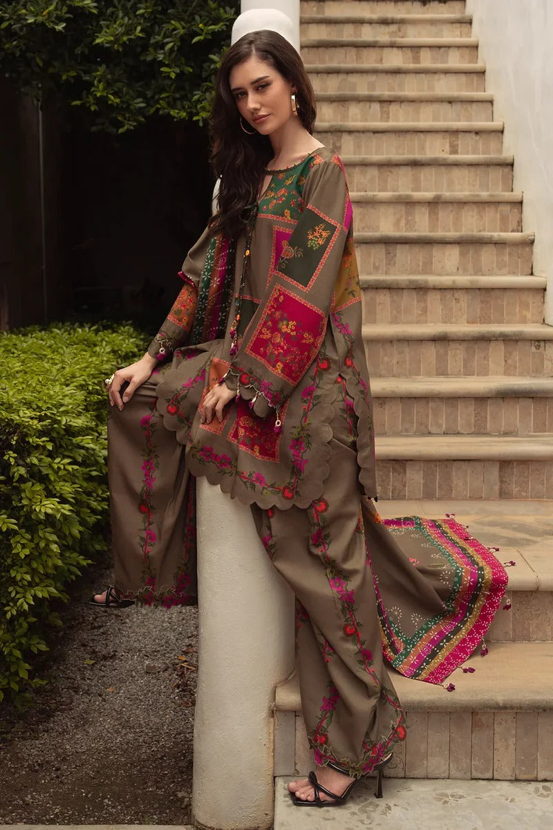 Sundoori 3Pc Silk Lawn Suit