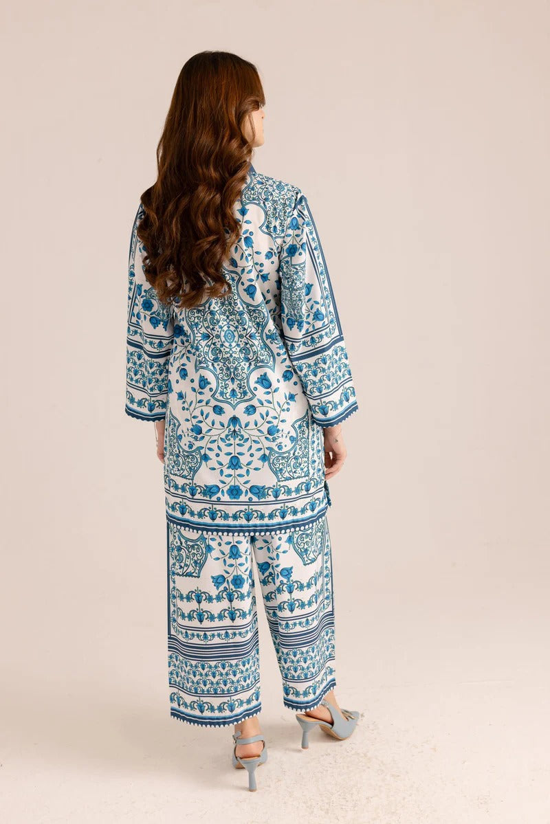 Zari Bella Blue Digital Co-ord Set