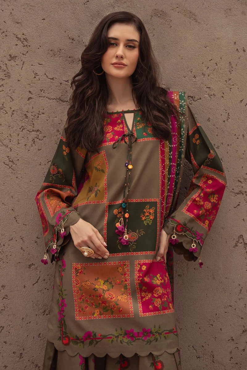 Sundoori 3Pc Silk Lawn Suit
