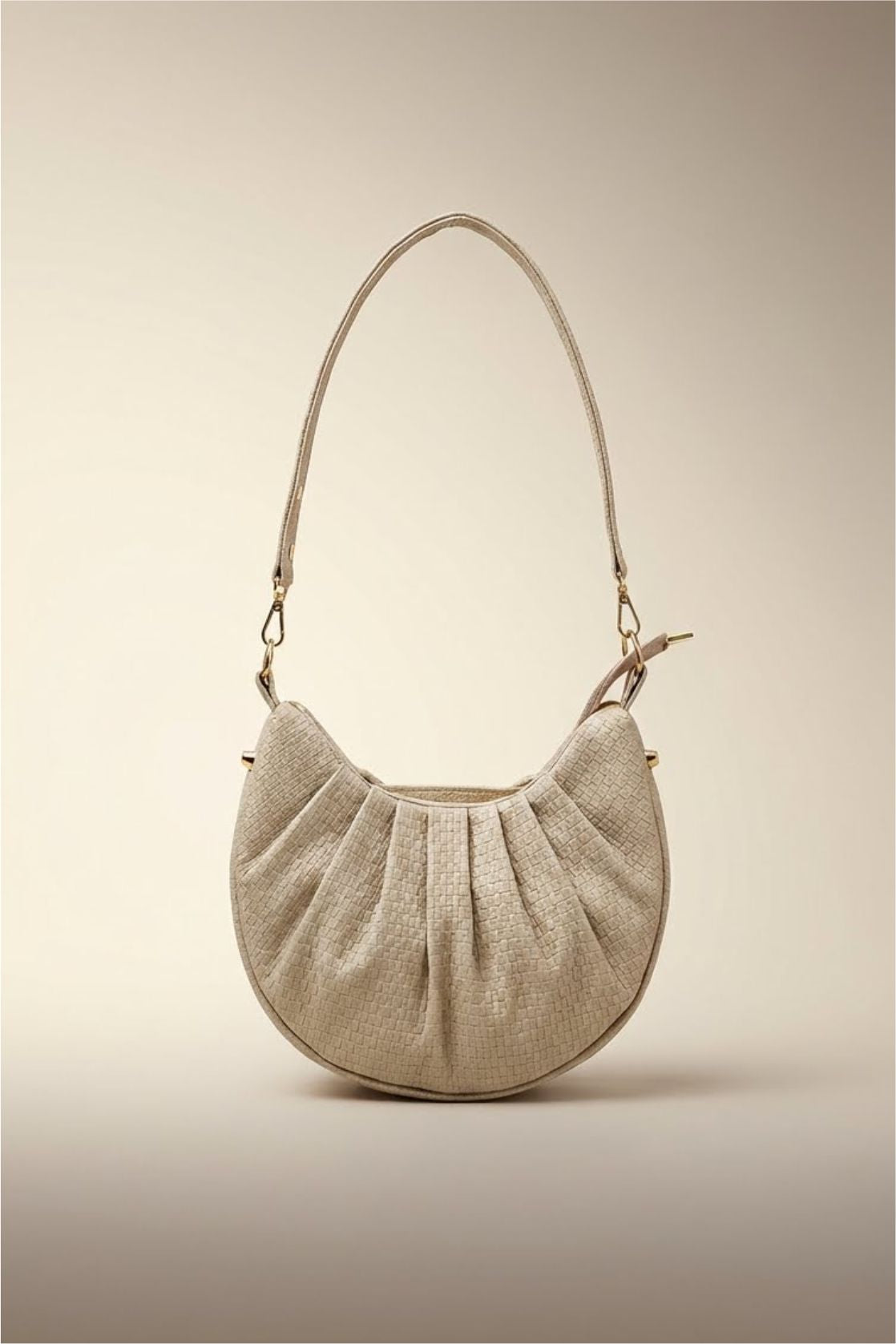 Lehriya Crescent Pleated Bag