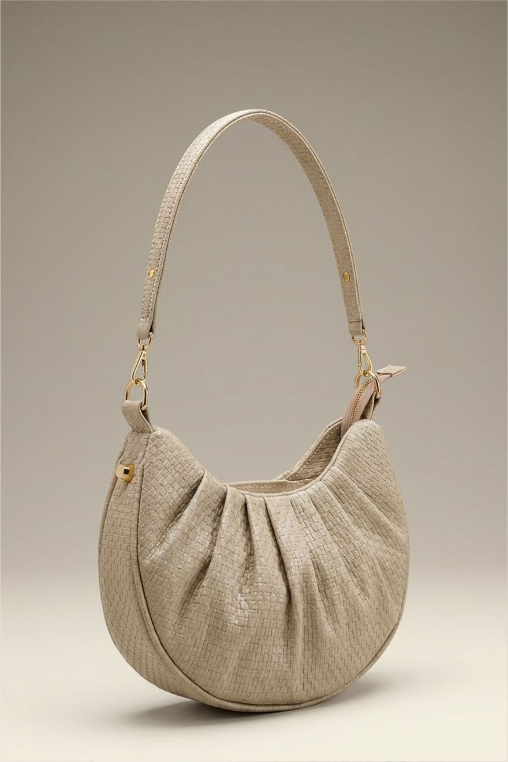 Lehriya Crescent Pleated Bag